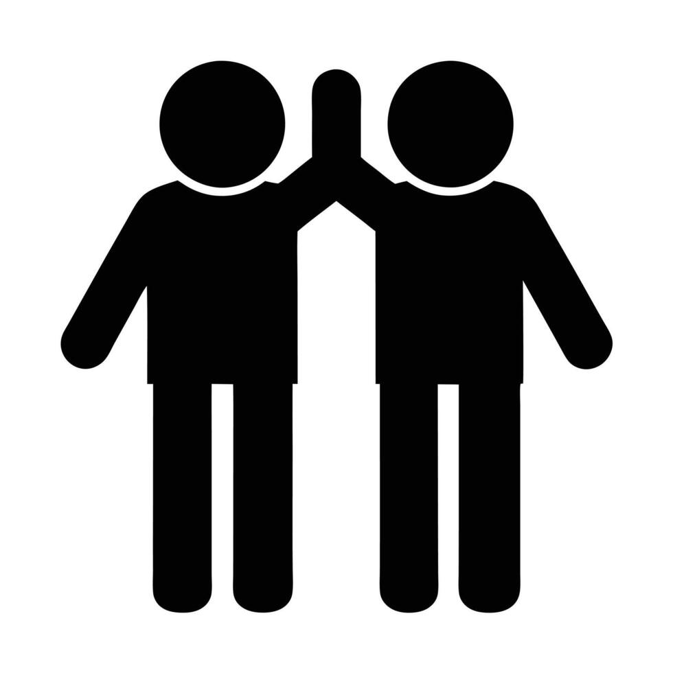 Teamwork Success High Five Pictogram Business Achievement Collaboration People Icon vector