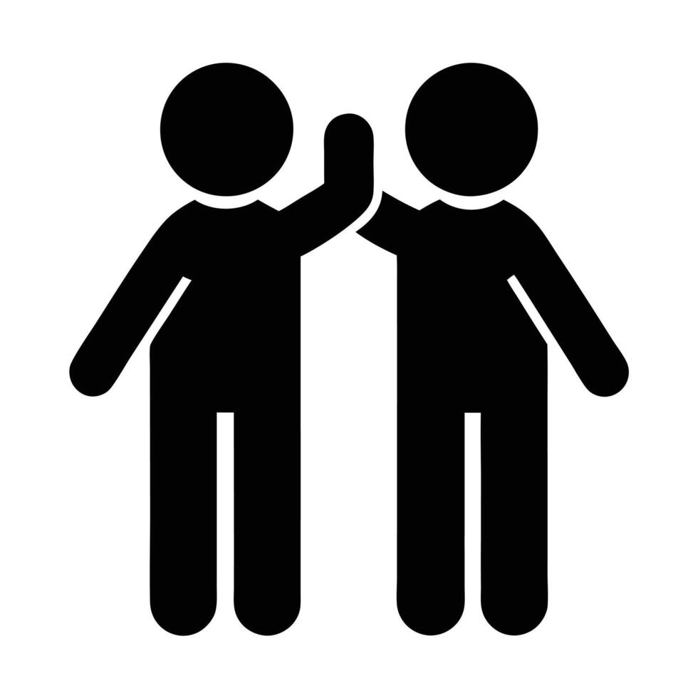 Two People Giving High Five Celebrating Success Or Partnership Illustration vector