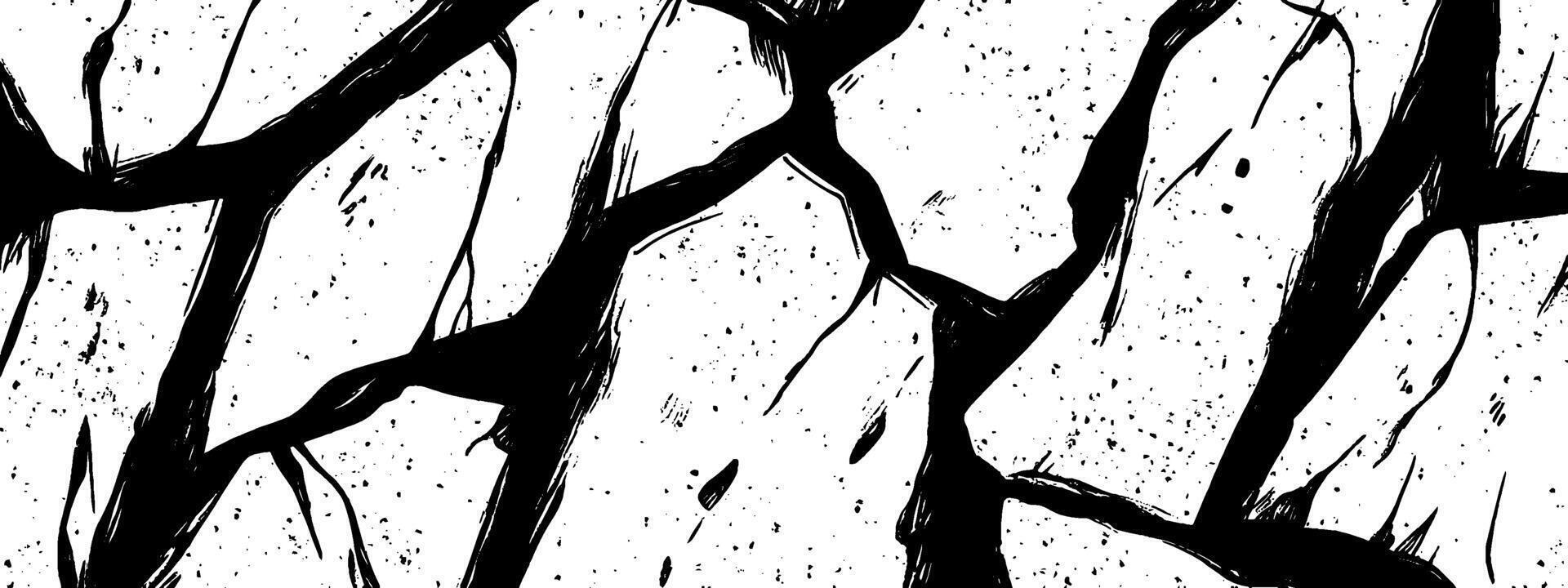 Vintage woodcut illustration featuring detailed cracked surface texture vector