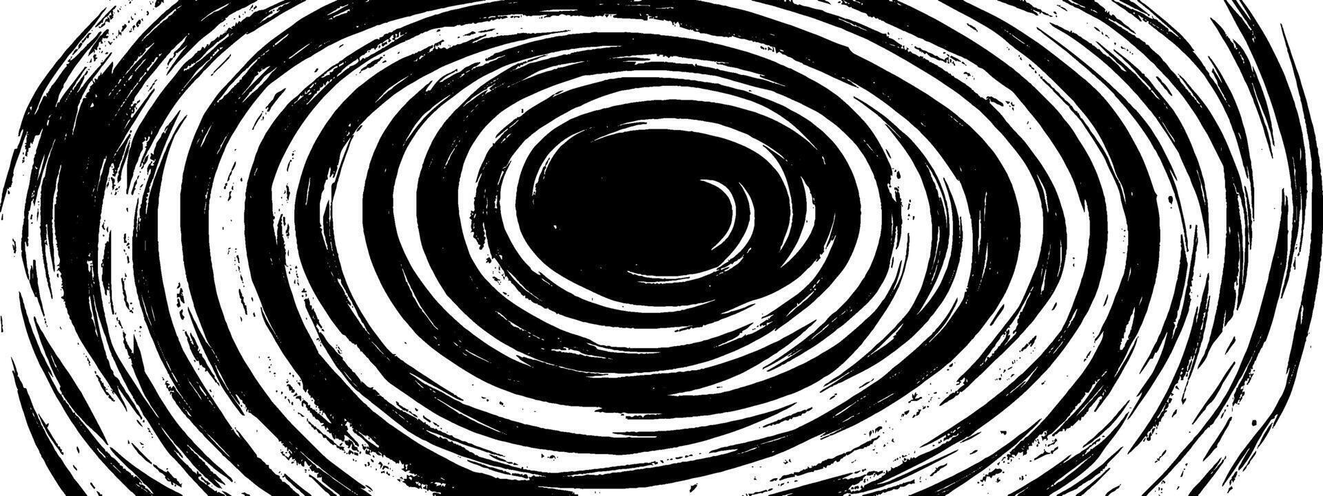 Vintage woodcut illustration depicting concentric swirling patterns and shapes vector