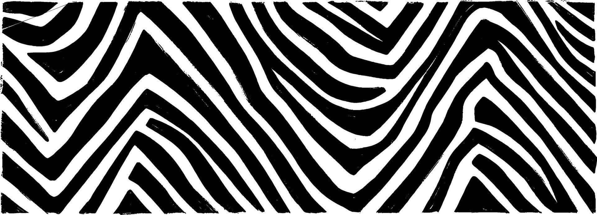 Vintage woodcut illustration featuring an abstract zigzag line design in black and white vector