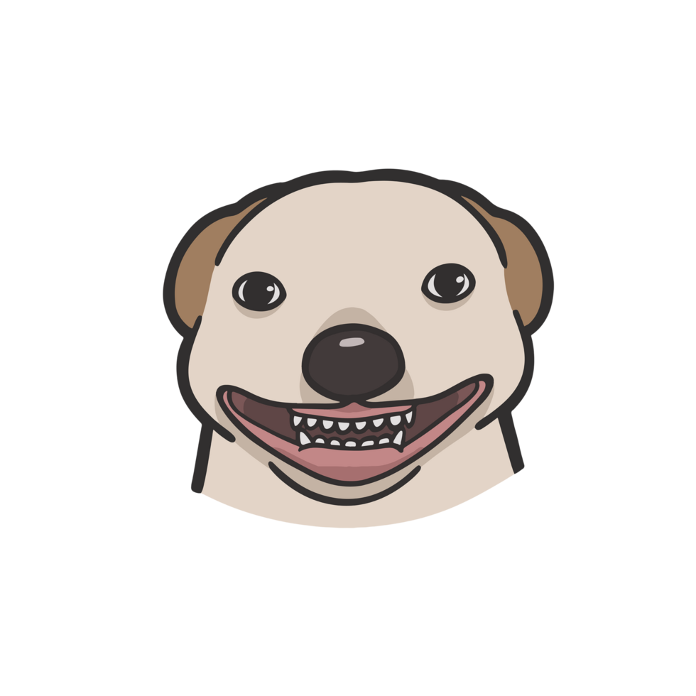 Smiling Dog Meme Sticker Transparent T-shirt Cute Illustration png