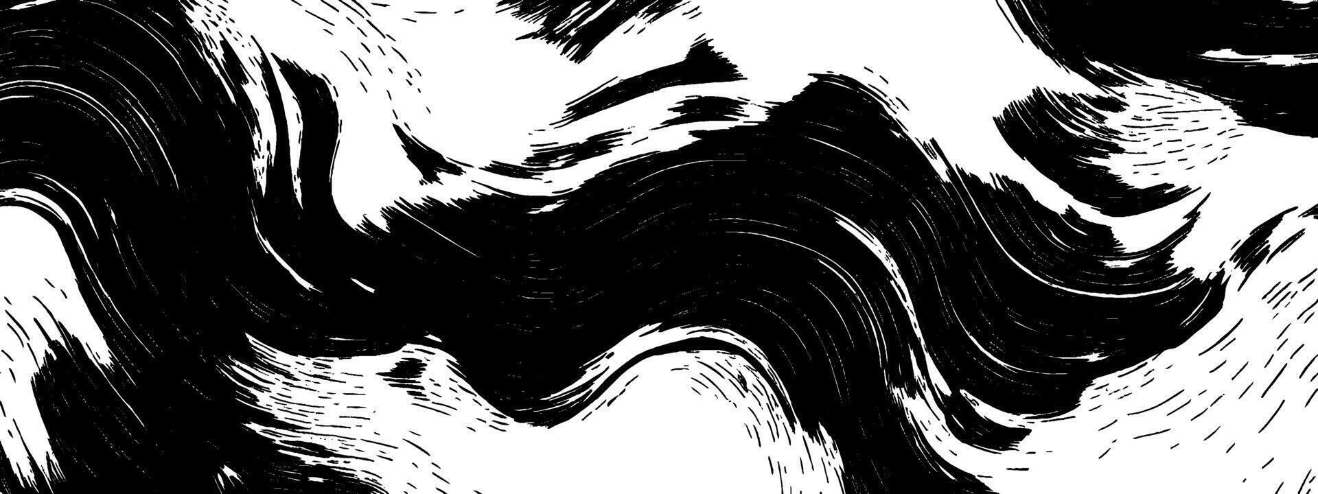 Vintage woodcut texture with abstract design showcasing swirling patterns in black and white vector