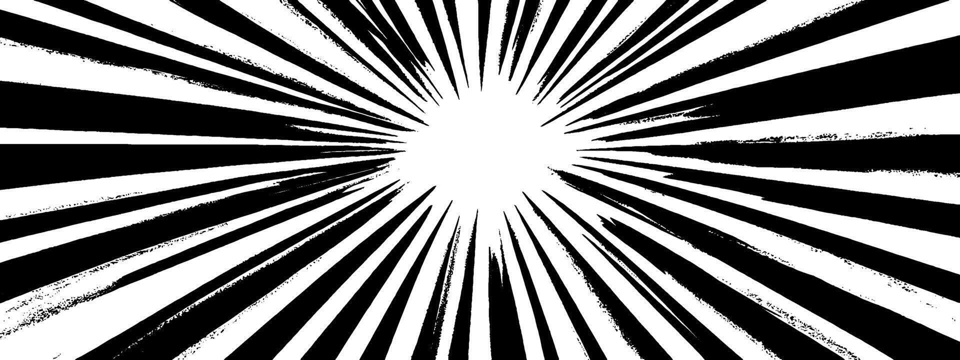 Vintage woodcut illustration featuring dynamic radial lines emanating from a central point vector