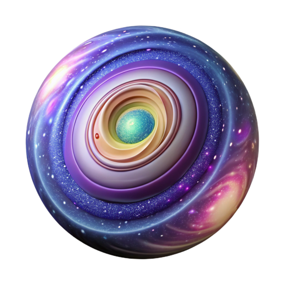 impressive artistic Abstract Cartwheel Galaxy Cutout with Bright Core genuine png