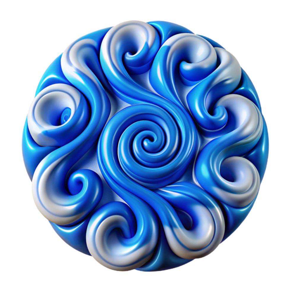 impressive rustic Abstract Chaotic Pattern Blue Swirls Cutout authentic png