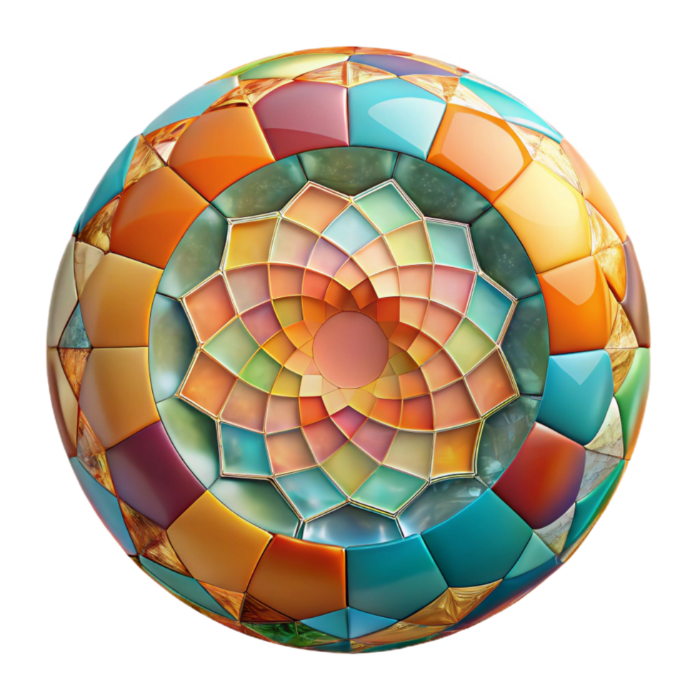 magnificent classic Abstract Circle Mosaic with Bright Colors Transparent Background genuine png
