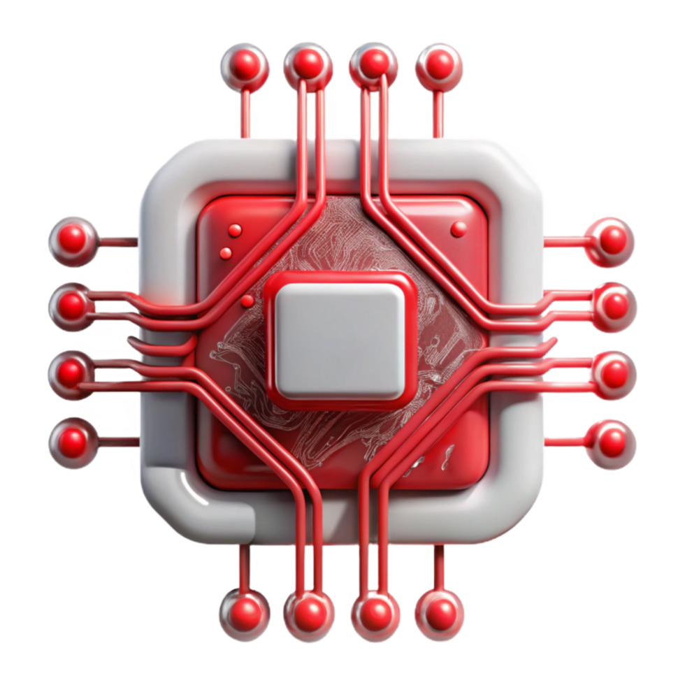 elegant abstract Abstract Circuitry Cutout with Red Energy Lines detailed png