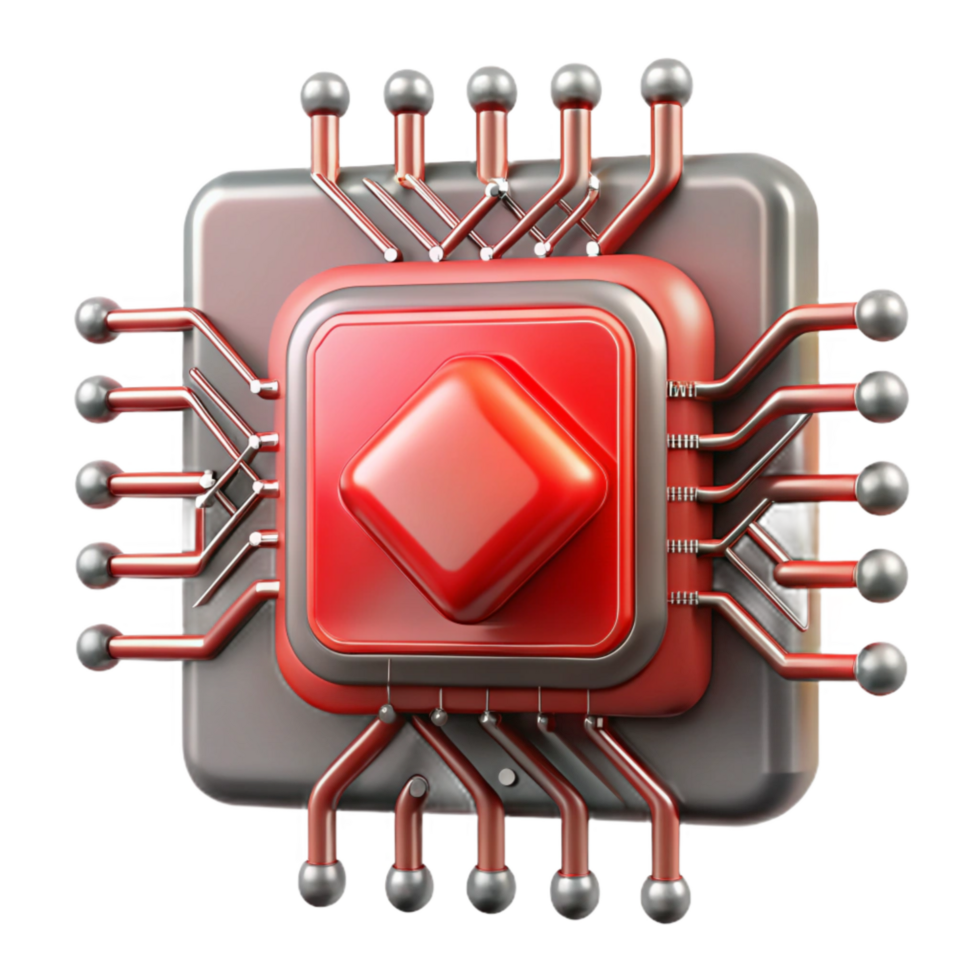 elegant traditional Abstract Circuitry with Red Energy Core Isolated genuine png