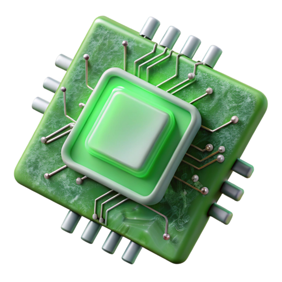 impressive artistic Abstract Circuit Board Green Tint Isolated original png