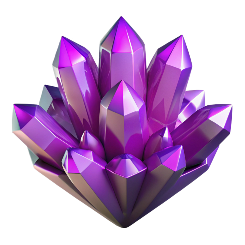 serene creative Abstract Crystal Formation Purple Facets Transparent professional png