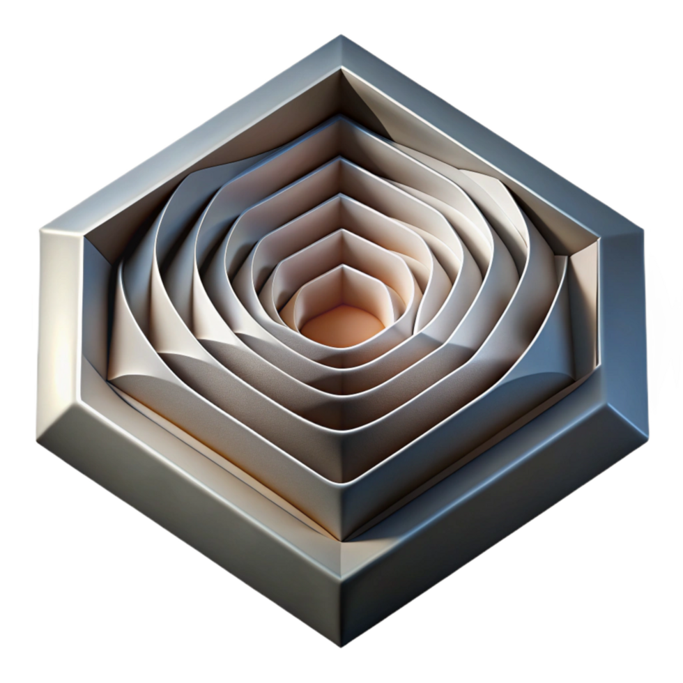 elegant classic Abstract Depth Illusion with Shadows and Highlights Isolated professional png