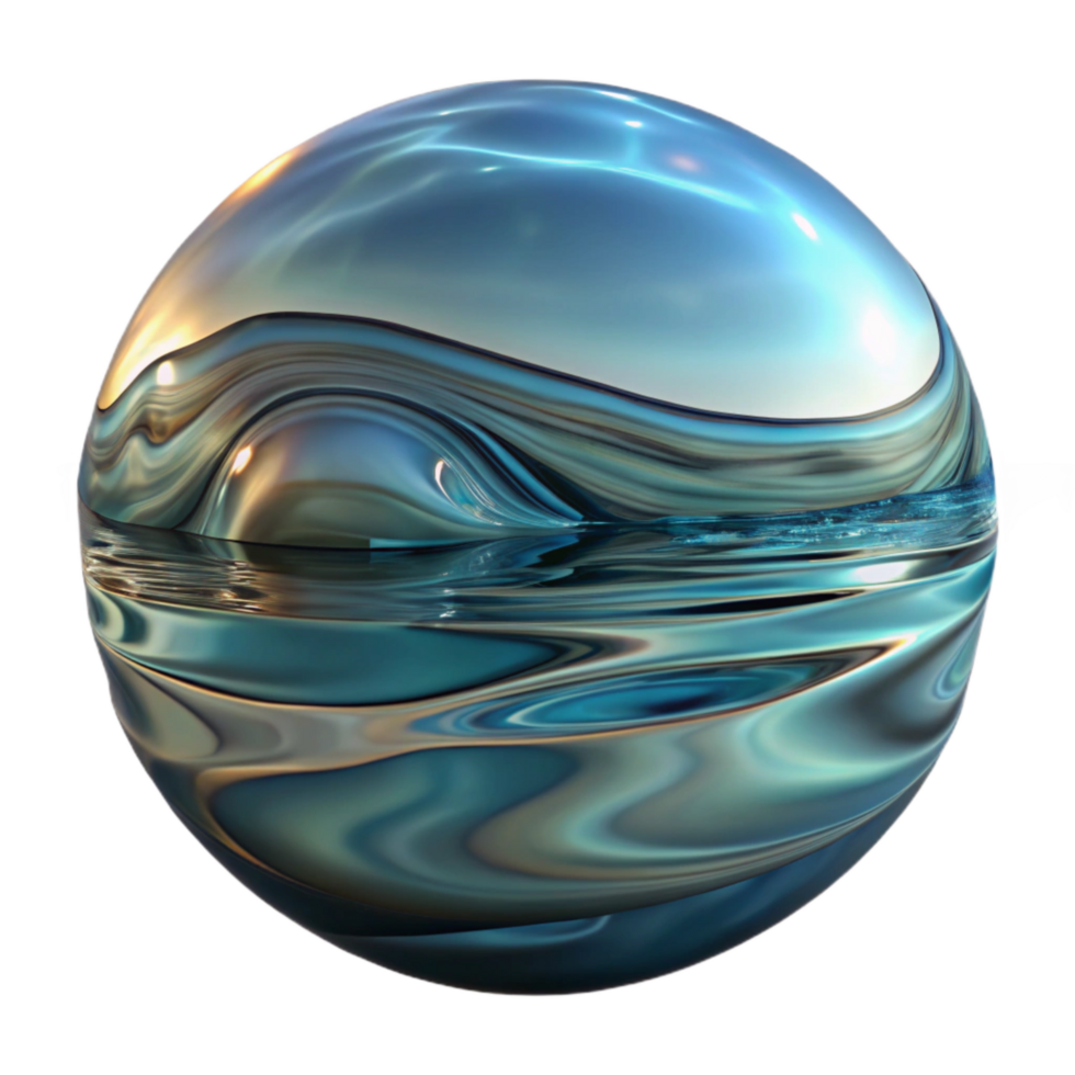 dramatic modern Abstract Distorted Reflection in Water Ripples Transparent Background exclusive png