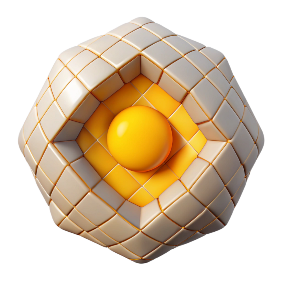 vibrant minimalist Abstract Geometry Grid with Yellow Energy Core Cutout authentic png