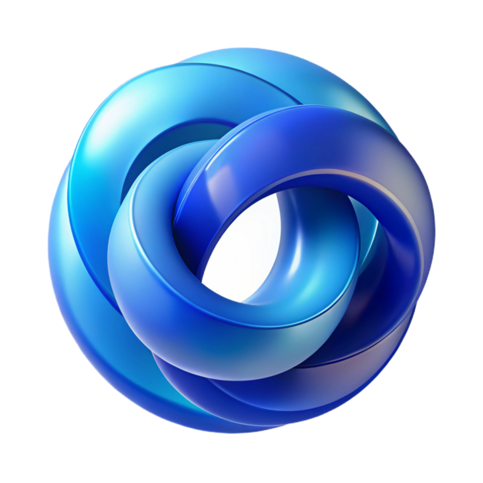 magnificent rustic Abstract Intertwined Circles Blue Gradient Transparent Background png