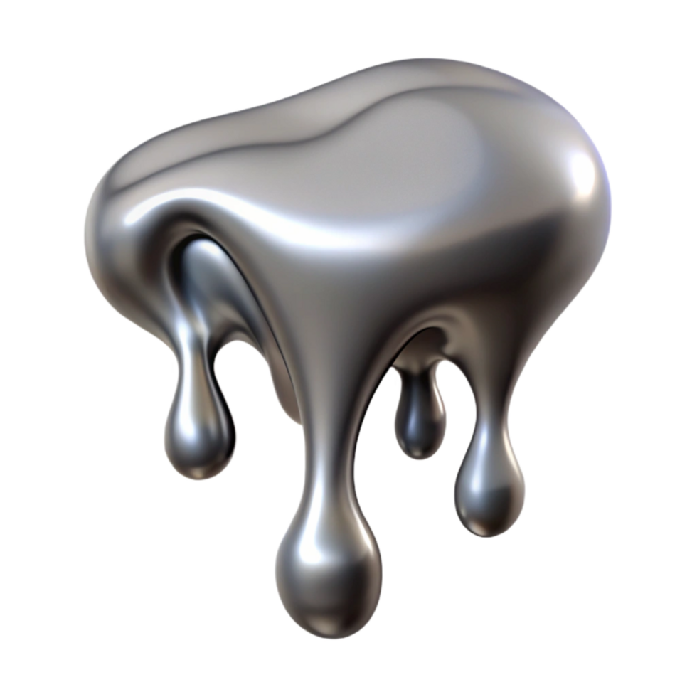 dramatic abstract Abstract Liquid Metal Drip Isolated Element genuine png