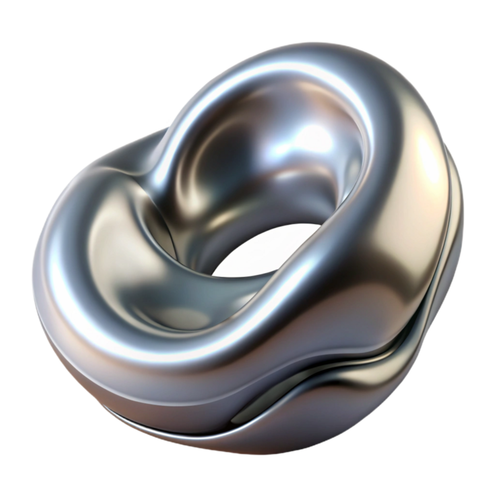 beautiful modern Abstract Liquid Metal Form Isolated Element premium png