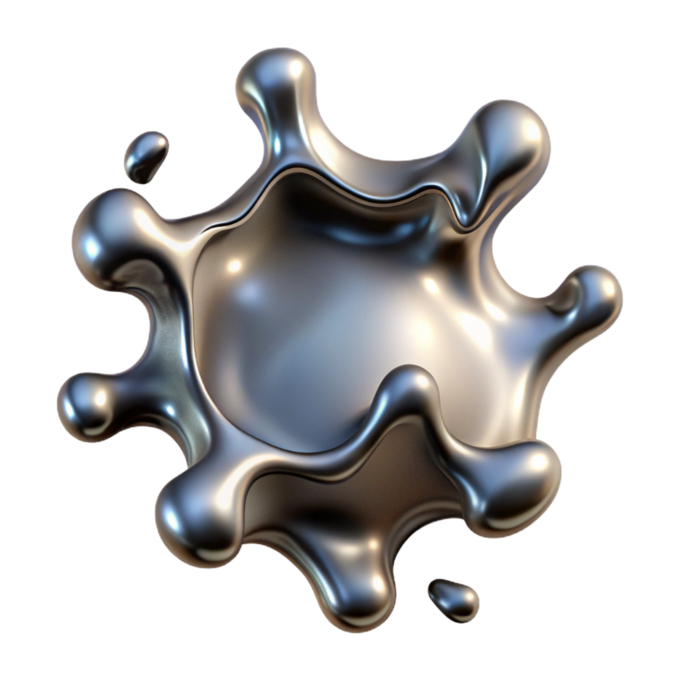 stunning artistic Abstract Liquid Metal Splash Isolated Element high quality png