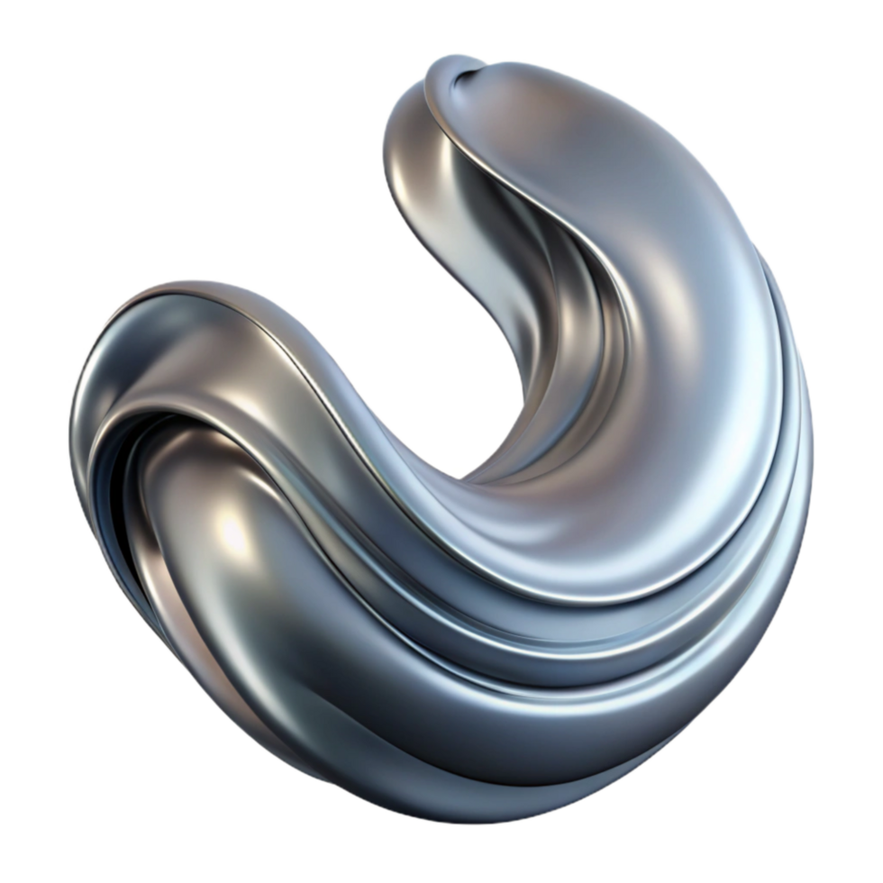 magnificent minimalist Abstract Liquid Metal Wave Isolated Element original png