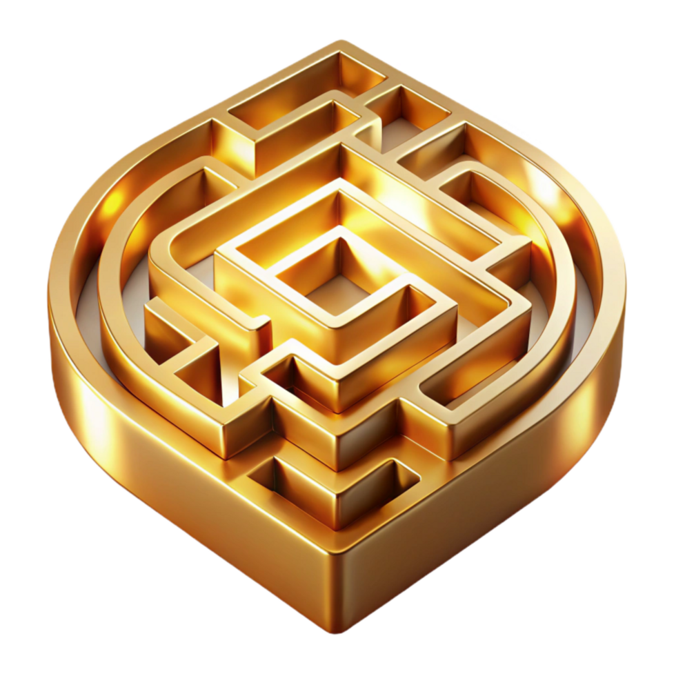serene creative Abstract Luminari Maze Cutout on Transparent Background authentic png