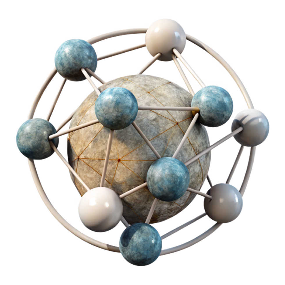 wonderful artistic Abstract Network Visualization Transparent Background Isolated high quality png