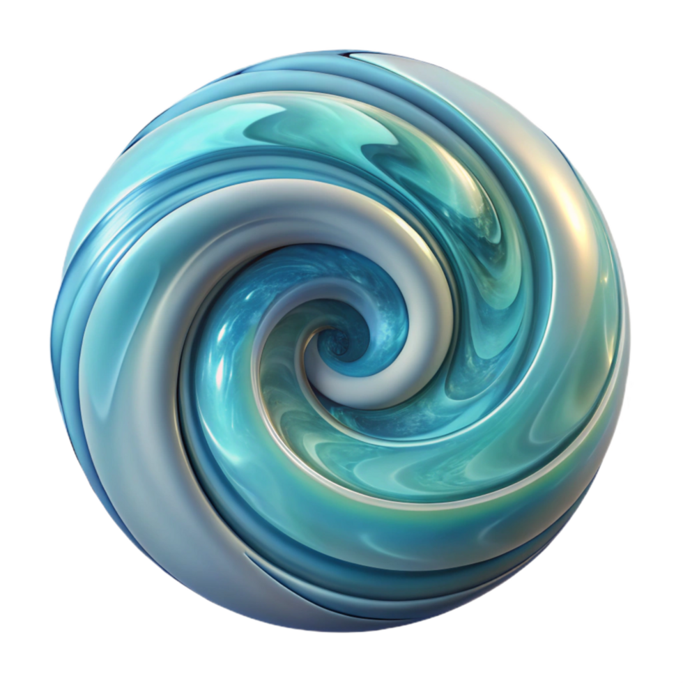 elegant abstract Abstract Ocean Swirl Transparent Background Isolated professional png