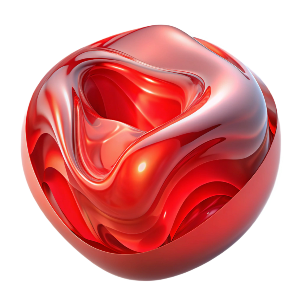 beautiful artistic Abstract Red Reflection in Distorted Glass Cutout authentic png