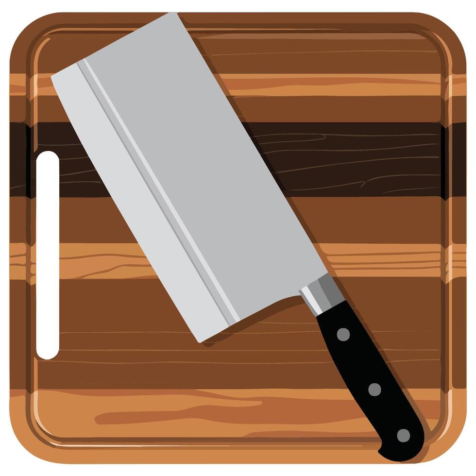 sharp knife chopping meat tool isolated illustration on white background vector