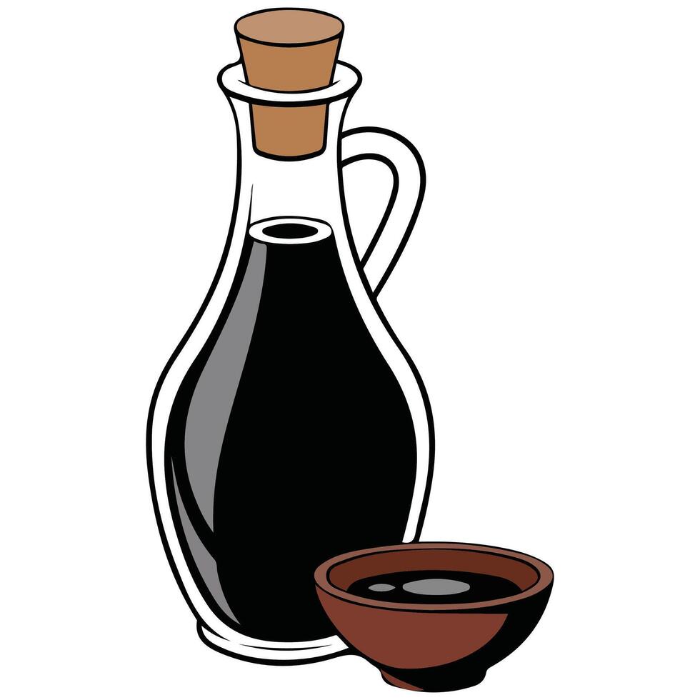 Soy sauce sushi icon cartoon style isolated illustration on white background vector