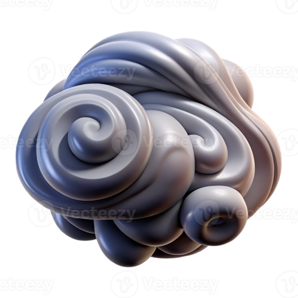 elegant artistic Abstract Storm Clouds Isolated with Swirling Motion premium png
