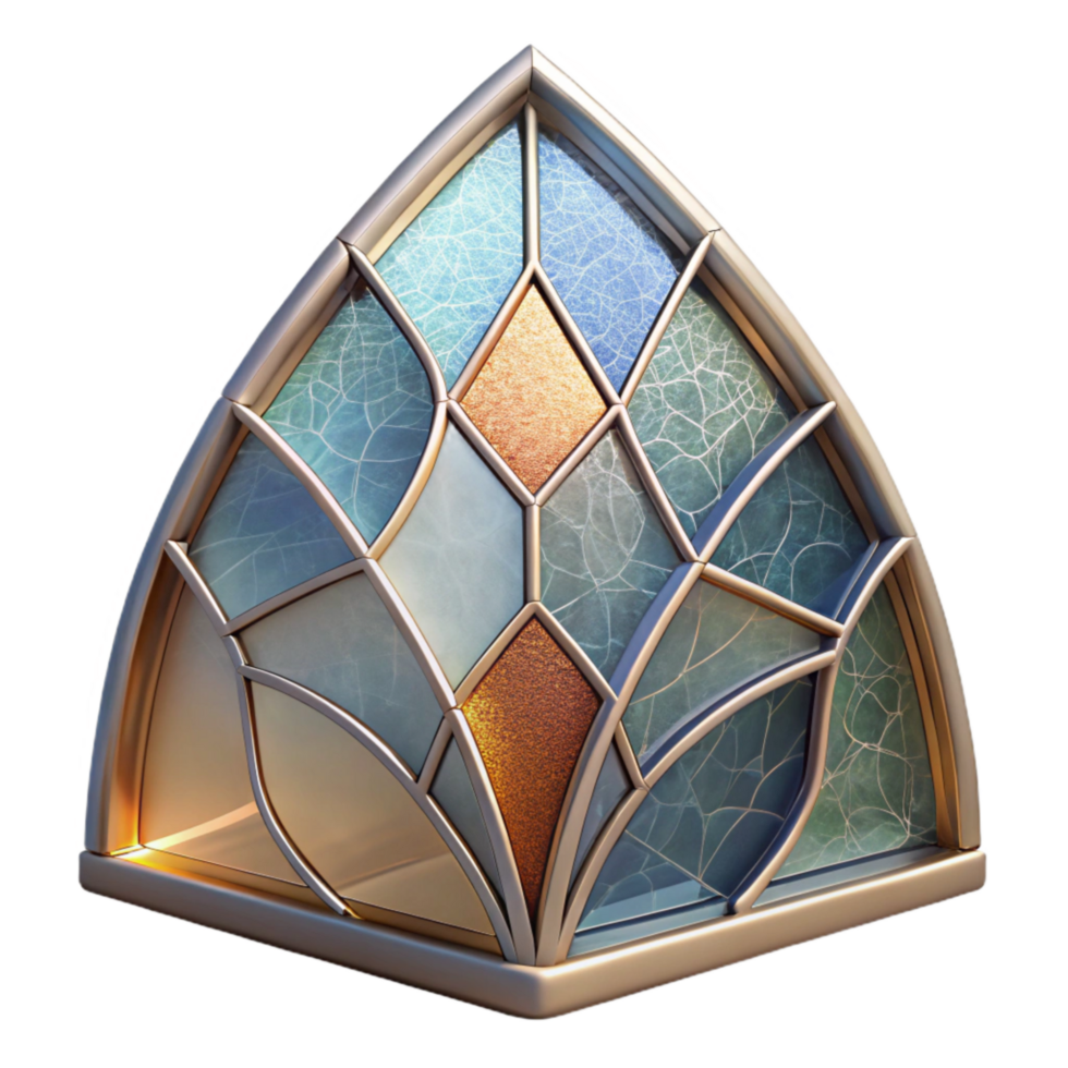 serene rustic Abstract Stained Glass Fragment Transparent Cutout genuine png