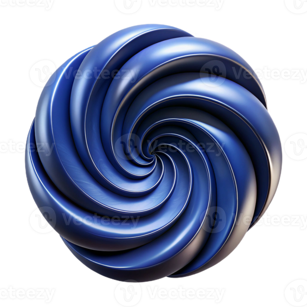 vibrant contemporary Abstract Swirl Pattern Dark Blue Isolated authentic png