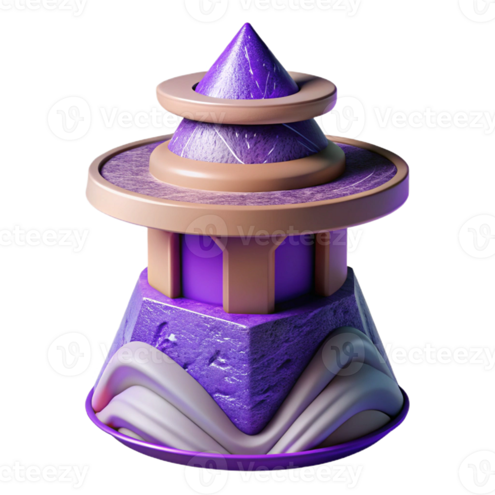 elegant classic Abstract Terraform Tower Cutout with Purple Hues authentic png