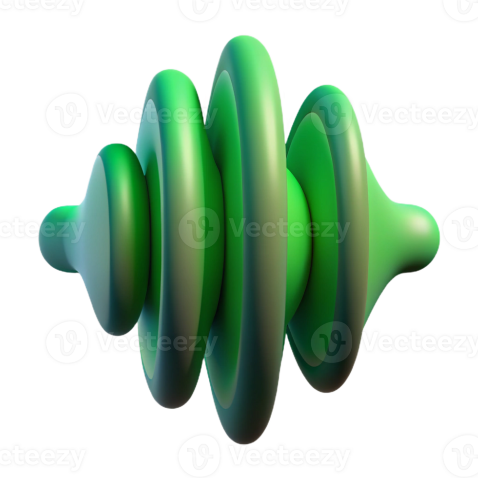 impressive minimalist Abstract Waveform with Green Gradient Cutout Element authentic png