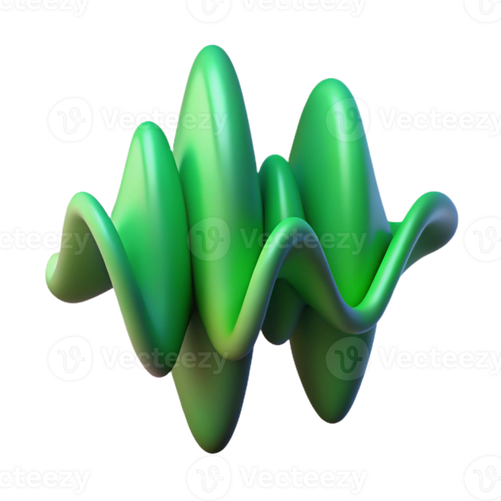beautiful vintage Abstract Waveform with Green Gradient Cutout Element professional png