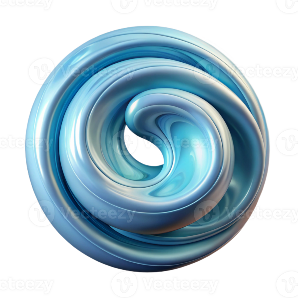 vibrant artistic Abstract Water Swirl Cutout Isolated on Transparent Background high resolution png