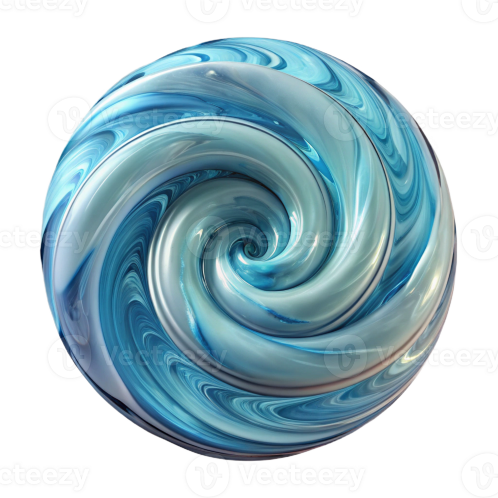 vibrant traditional Abstract Water Swirl Isolated with Transparent Background detailed png