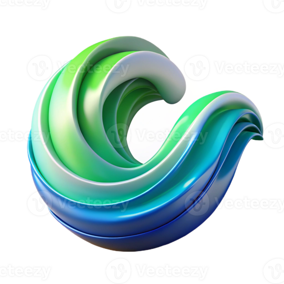 vibrant abstract Abstract Wave Cutout with Soft Lighting Isolated high resolution png