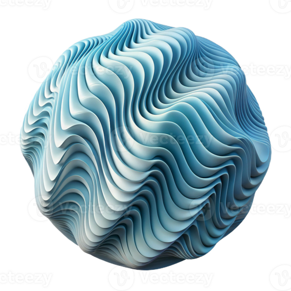 beautiful classic Abstract Wave Pattern with Depth Illusion Transparent authentic png
