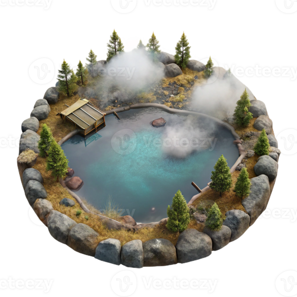 beautiful traditional Aerial View of Foggy Lake Transparent Background png