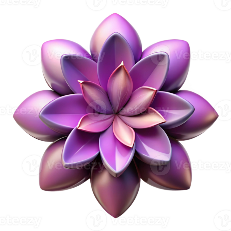 serene rustic Algorithmic Bloom Cutout Symmetrical Petals Isolated premium png