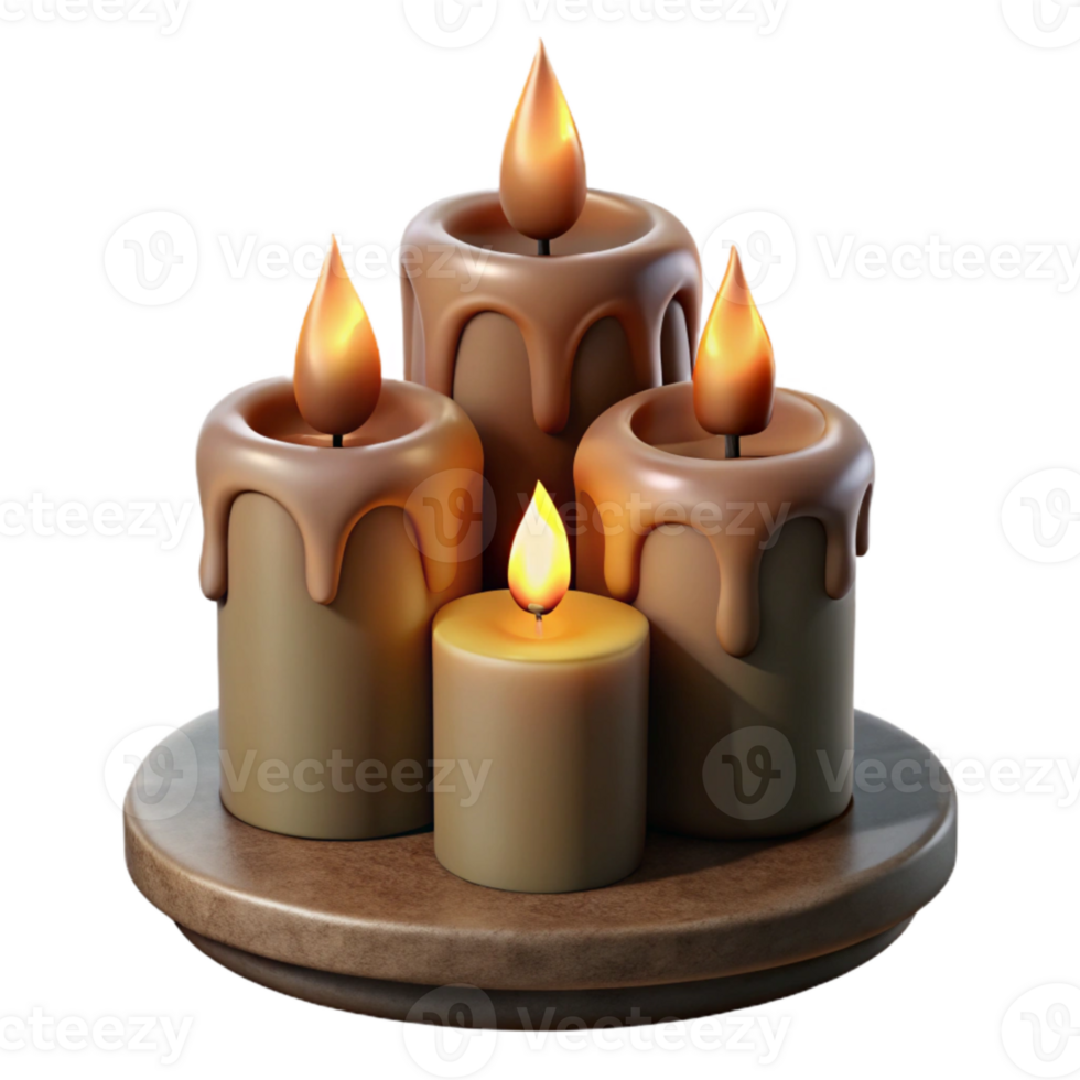 dramatic minimalist Altar Candles Cutout Flickering Flame Effect Isolated authentic png