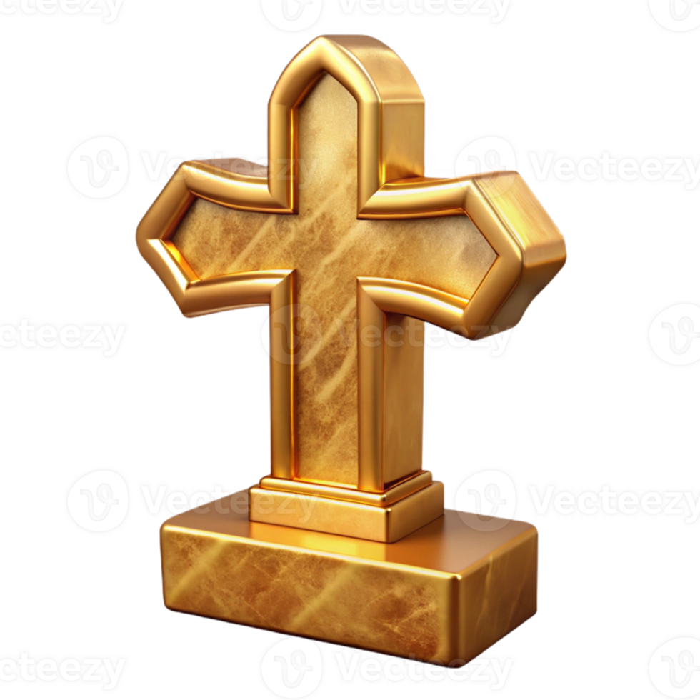 serene vintage Altar Detail Isolated Golden Cross Cutout png