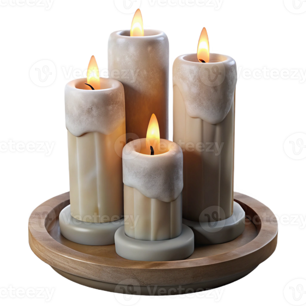 magnificent modern Altar Candles Cutout Flickering Flame Effect Isolated premium png