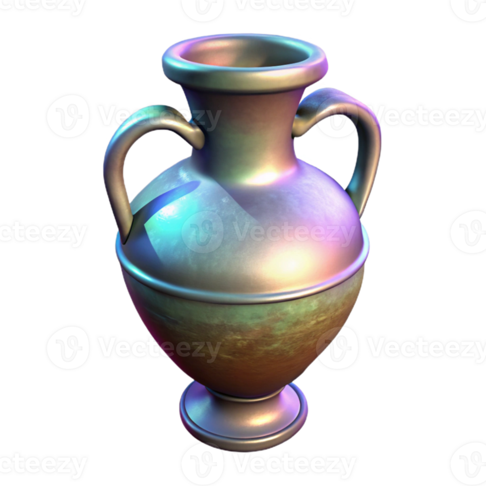 elegant rustic Ancient Amphora Hologram with Backlighting Cutout png