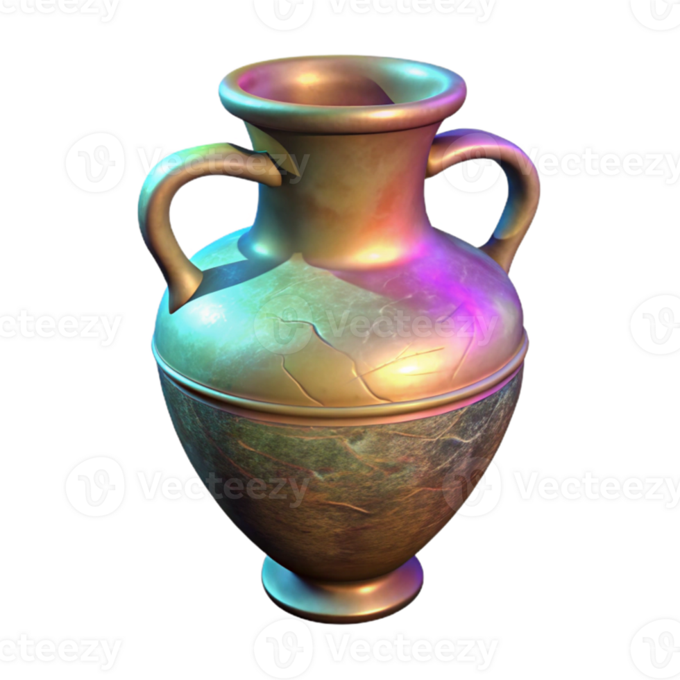 dramatic rustic Ancient Amphora Hologram with Backlighting Cutout png