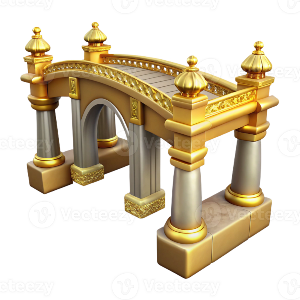 wonderful traditional Ancient Bridge in Gilded Valley Cutout Architectural Detail original png