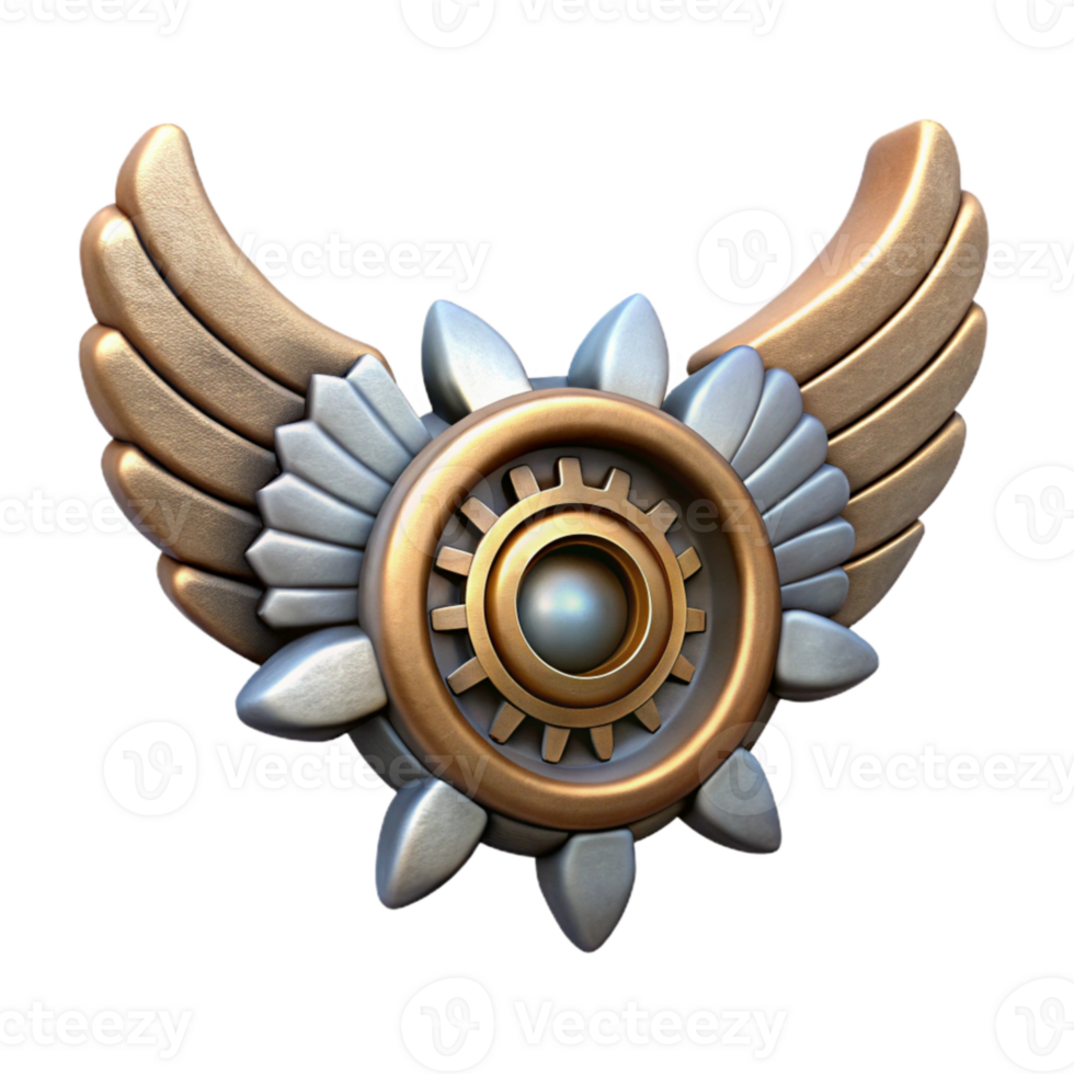 stunning modern Ancient Gear Wings Ornate Style Isolated Element authentic png