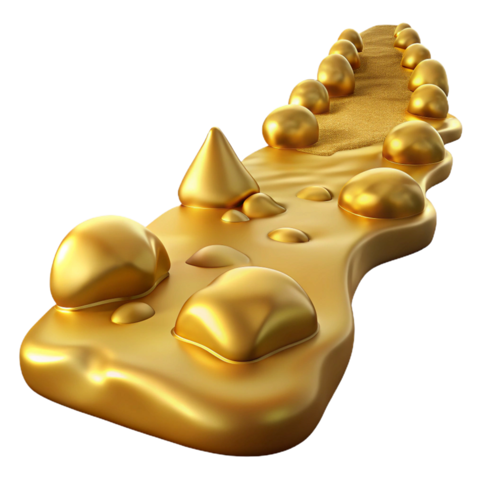 vibrant traditional Ancient Landscape Golden Path Isolated Element professional png