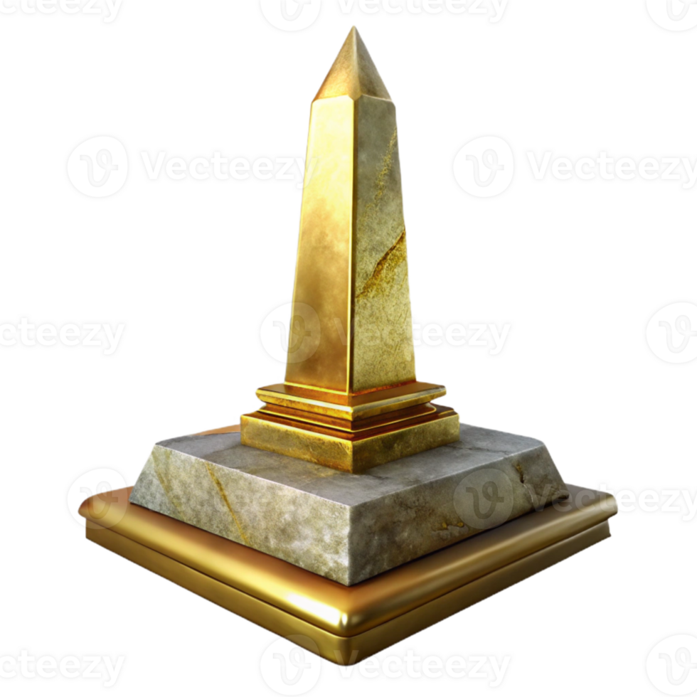 wonderful artistic Ancient Obelisk in Gilded Valley Isolated Element detailed png
